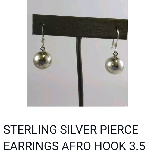 VTG Mexico STERLING SILVER BALL EARRINGS .925 - Picture 7 of 7